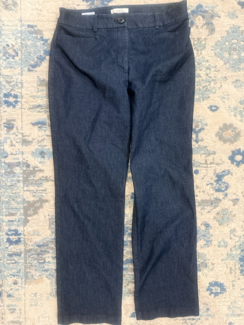 LOFT Refined Denim Straight-Leg Women's Pants - Picture 2 of 3